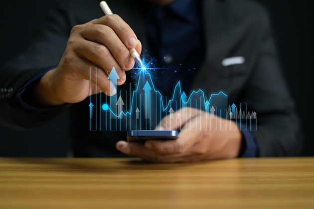 Business analysts analyze financial and digital technology investment strategies to drive business growth and increase economic efficiency in today"s rapidly changing market.