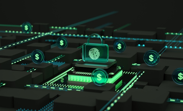 Online banking. Money, financial, computer protection concept. Information security, cyber security. 3D render