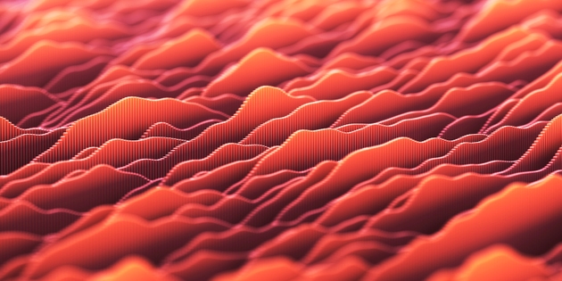 Abstract colorful wavy digital landscape