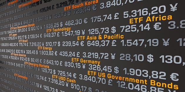 ETF exchange-traded fund, global investment, trust fund - financial entity.