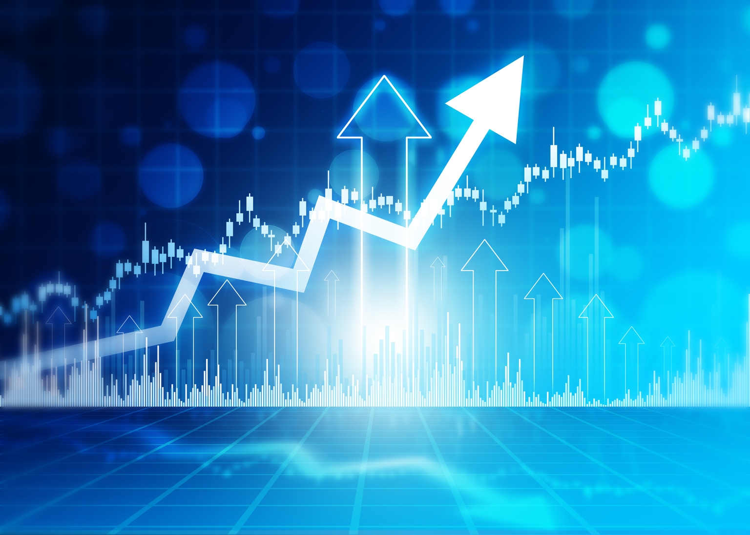 Stock market trading, financial data graph chart, data visualization, Business arrow graph chart
