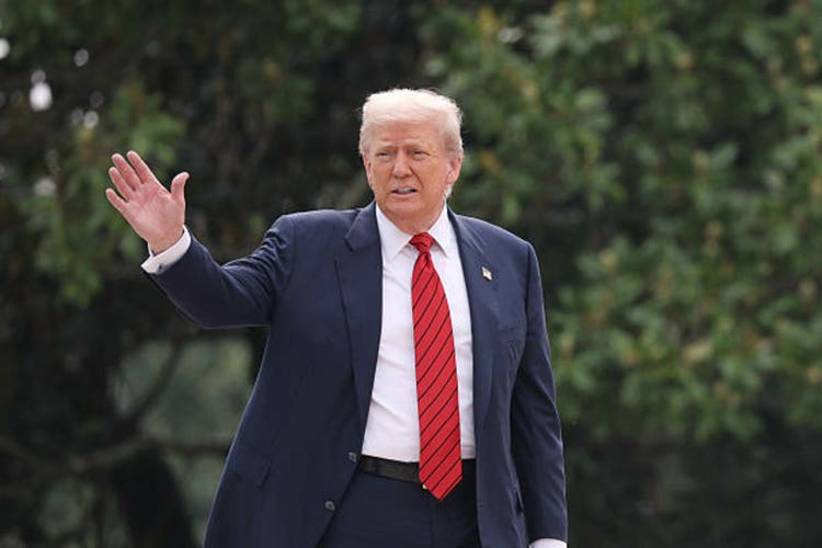 President Trump Takes A Tour Of The White House"s West Wing Roof