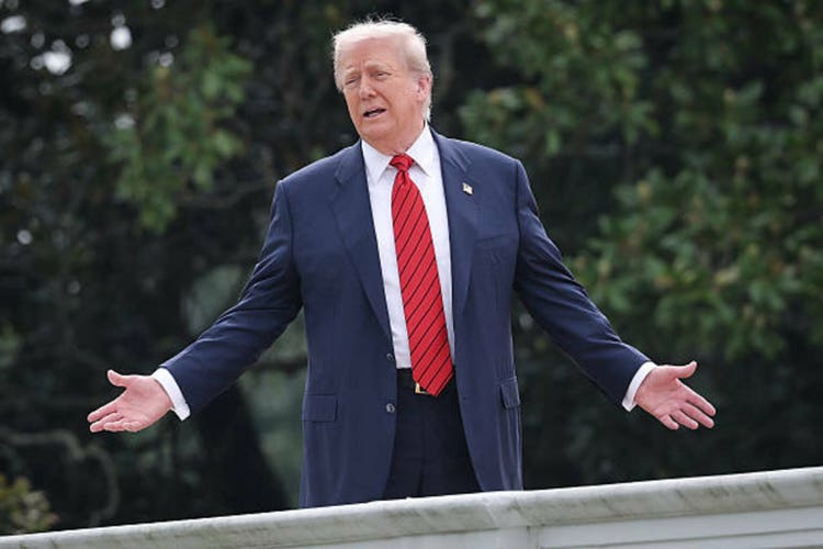 President Trump Takes A Tour Of The White House"s West Wing Roof