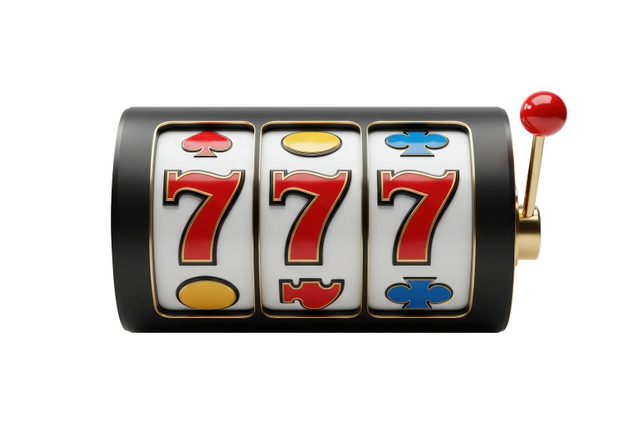 Isolated Slot Machine with Three Sevens Jackpot