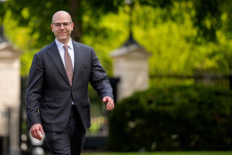 Chair Of The White House Council Of Economic Advisers Stephen Miran Talks During Television Interviews At The White House