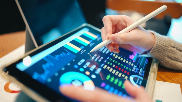 Millennial and Gen Z apply fintech Ai data analytic finance consultant using digital platform analysis investment diversifying global digital asset allocation in financial market and stock