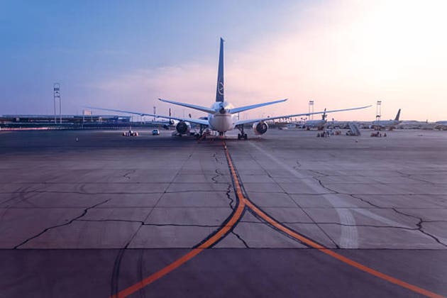 Commercial Airliner Parked at King Khalid International Airport, Riyadh