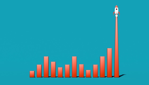 From Data to Lift-Off – Exponential Growth Column Turning into Rocket