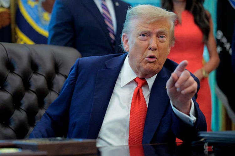 President Trump Signs Executive Orders In The Oval Office Of The White House