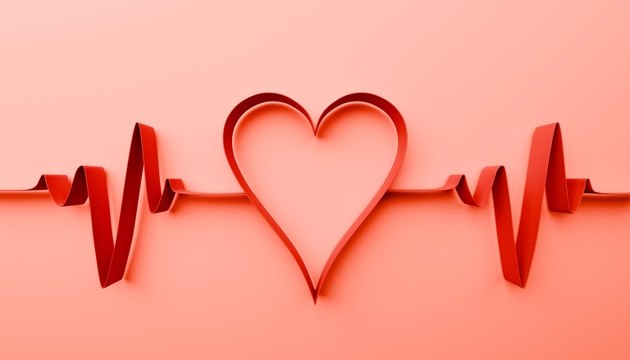 ECG Line Graph Forming Heart Shape at Center