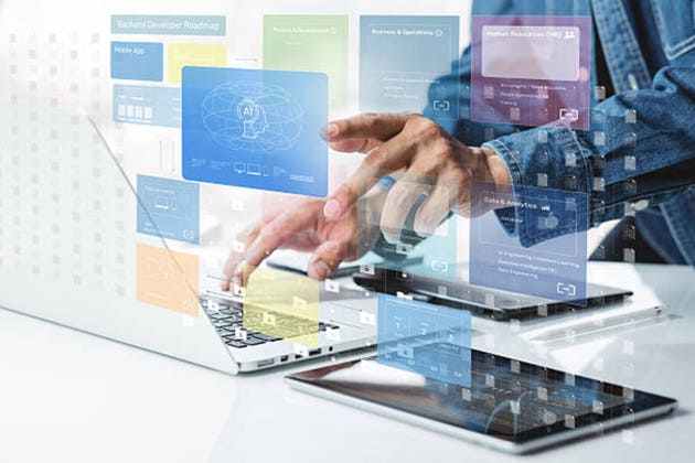 Software backend management and development technology for start new business.Data learning