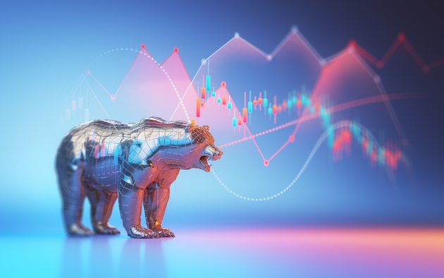 Bear Market Concept with Financial Chart Background