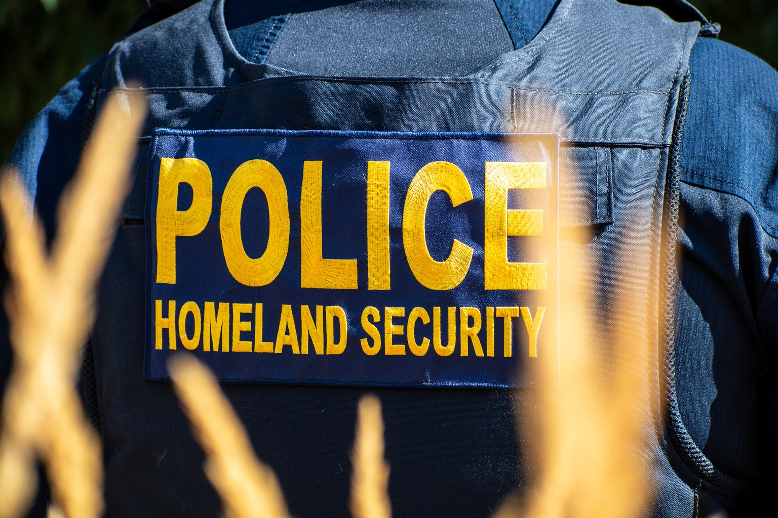 Police Homeland Security Vest in Outdoor Setting