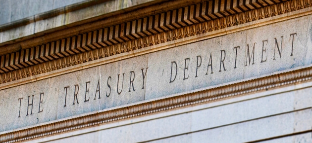 The US Treasury building in Washington DC