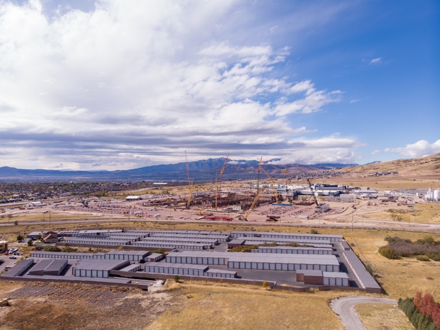 Construction progress. Large industrial complex development in Highland, UT