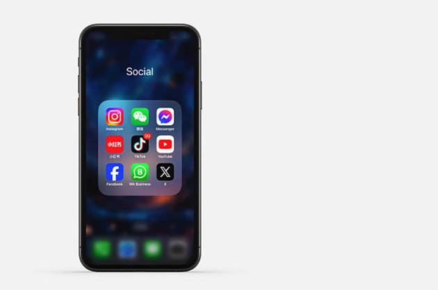 Various social apps on mobile phones