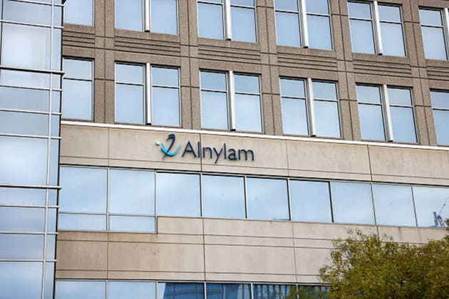 Alnylam Pharmaceuticals headquarters building in Cambridge, Massachusetts
