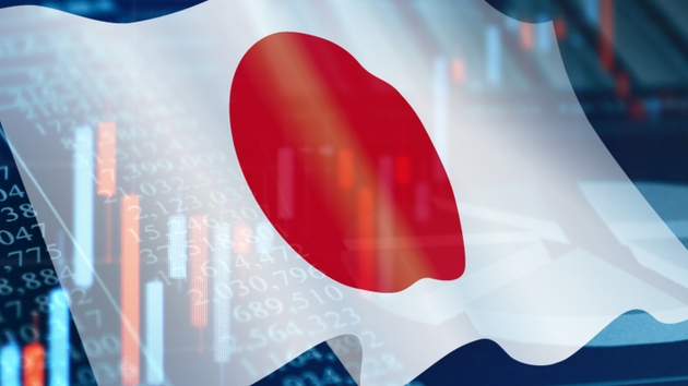 Business Image: Financial Graph and Japanese Flag