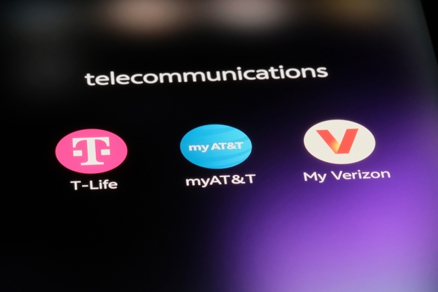 AT&T, T-mobile and Verizon apps. Assorted telecommunication companies