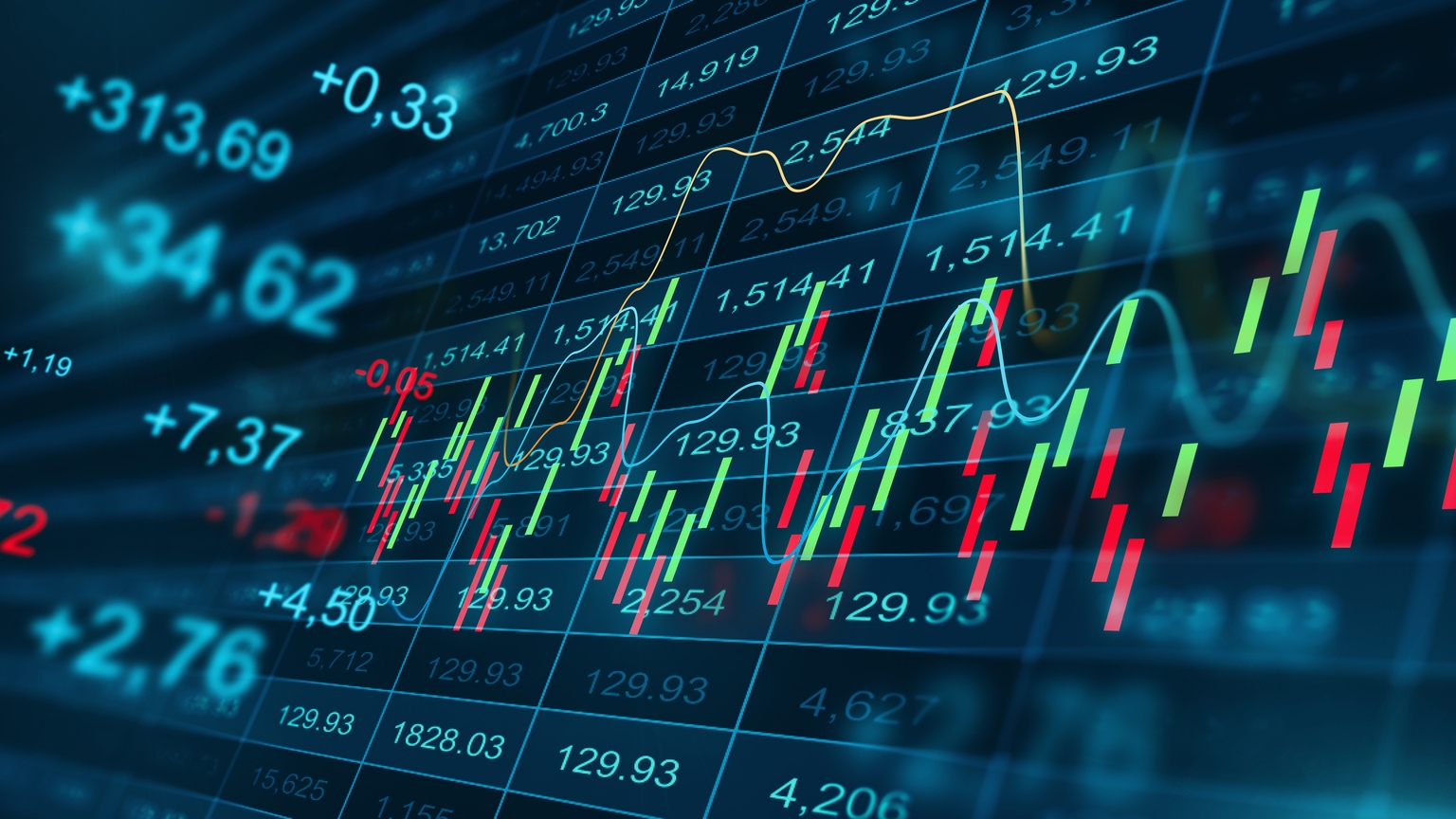 Stock market activity shows price changes and trading movements in real time