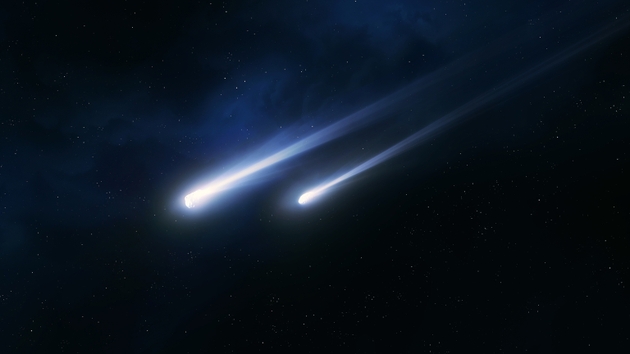Meteorites with luminous tails. Comets light up the night sky.
