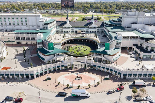 Aerial view of Churchill Downs in Louisville, KY.