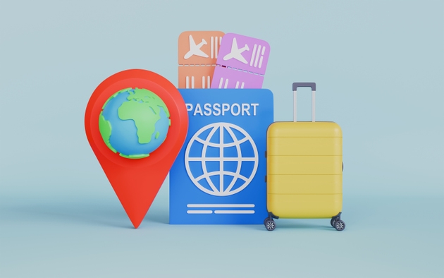 Time to travel, travelling, flight, passport, tickets, travel bag, holidays, booking, transportation
