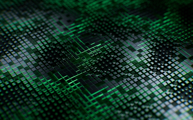 Abstract green cube board background, 3d rendering.
