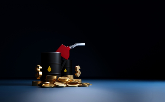3D Oil Price Surge Concept With Fuel Pump Crude Barrel and Dollar Symbol Representing Energy Crisis Geopolitical Conflict and Global Fuel Market Volatility