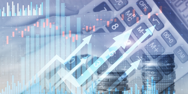 Economic Growth Analysis with Upward Market Arrows and Financial Data