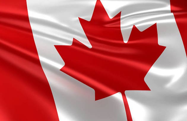 Close Up Canadian Flag