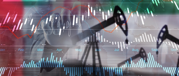 Financial Market Data Analytics with Oil Pump and Chart Overlay