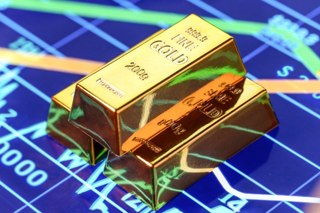 Gold bars presenting financial market growth and investment
