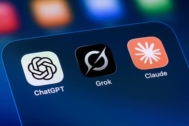 ChatGPT, Grok, Claude on Smartphone