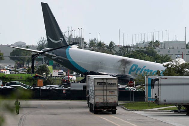 Amazon Cargo Plane Crashes At Miami International Airport