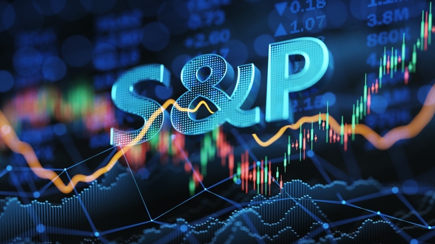 S&P Market Index Concept with Financial Graphs