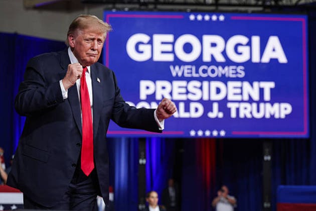 President Trump Holds Rally For Georgia Republican Candidates In Perry, Georgia
