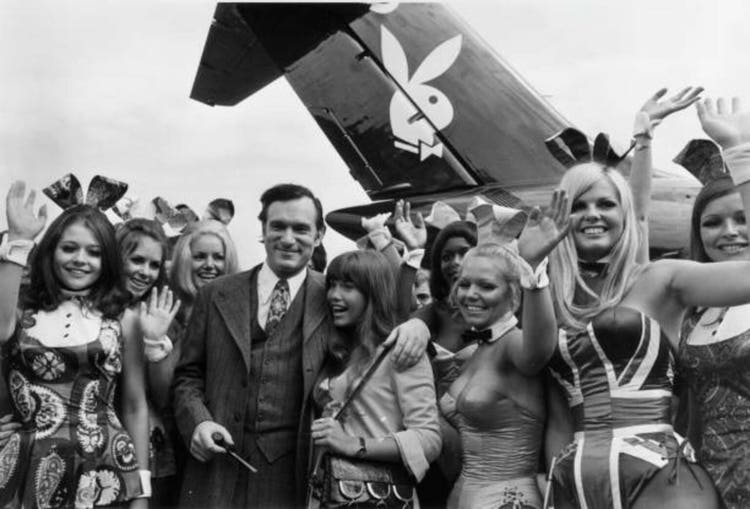 Hefner Flies In