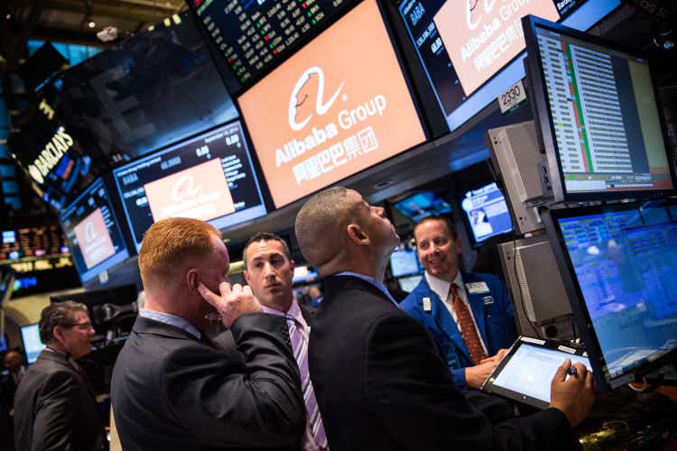 China-Based Internet Company Alibaba Debuts On New York Stock Exchange