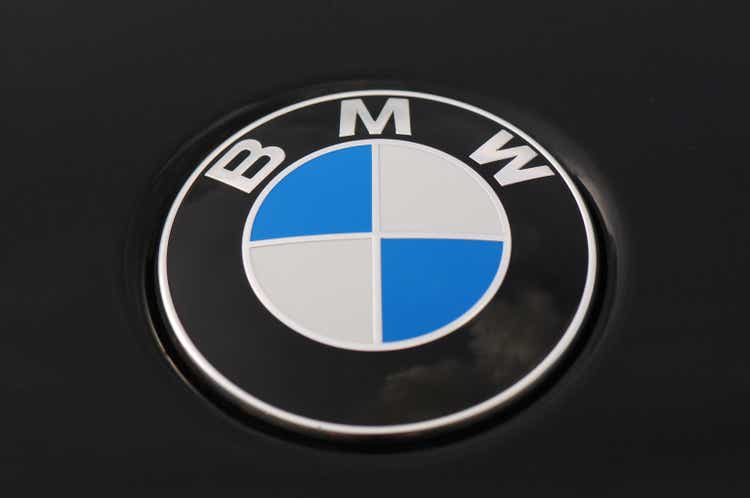 BMW Logo on a Black Car 5 Series