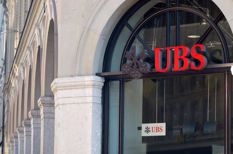UBS branch in Switzerland with logo