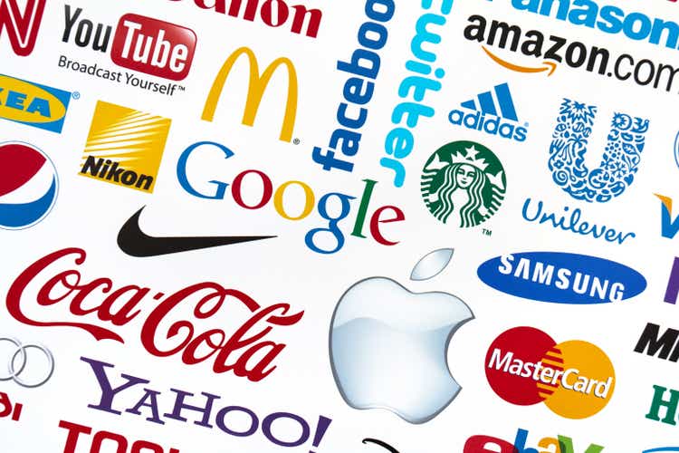 Universally popular brand logotypes