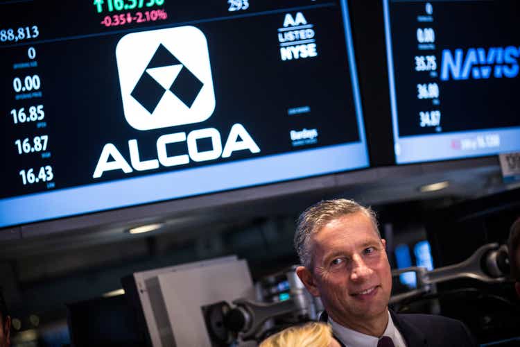 Alcoa CEO Klaus Kleinfeld Rings The Closing Bell At The New York Stock Exchange