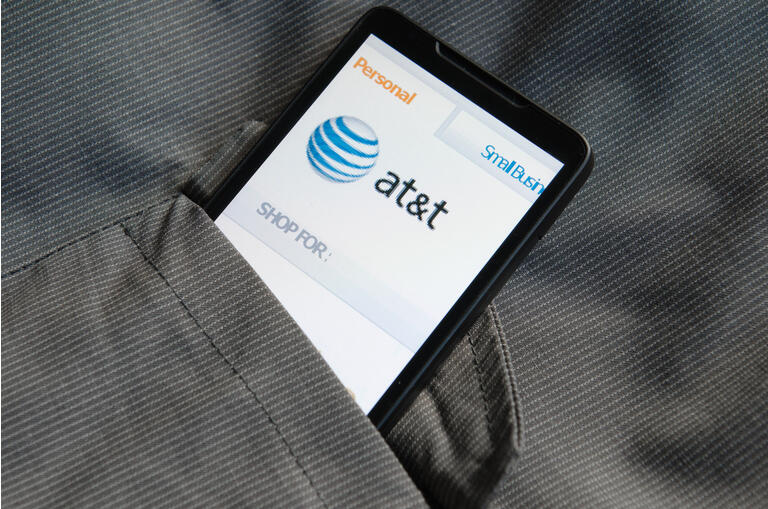 Smart phone with AT&T.com site in the pocket