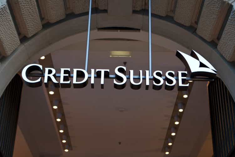 Logo of Credit Suisse at Paradeplatz, Zurich