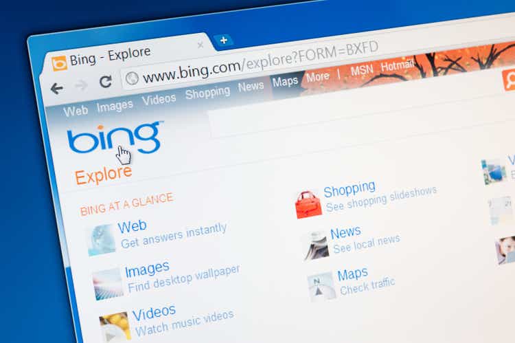 The home page of the Bing Explorer website.