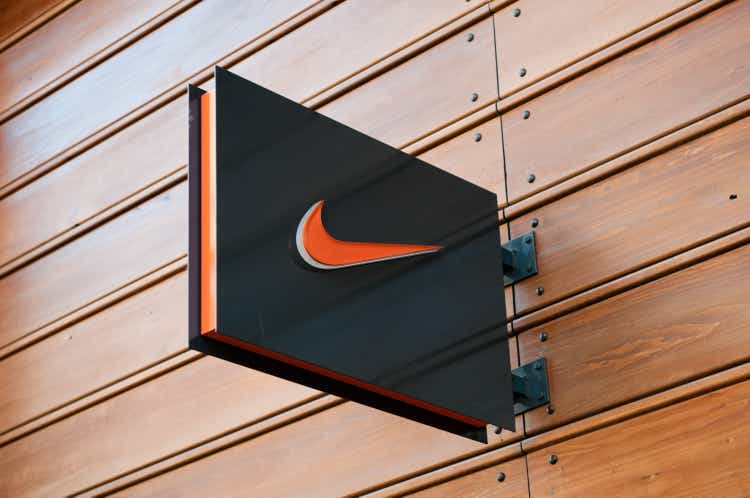 Nike store logo, London, UK