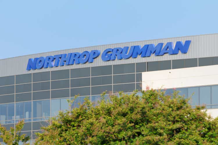 Northrop Grumman sign with copy space