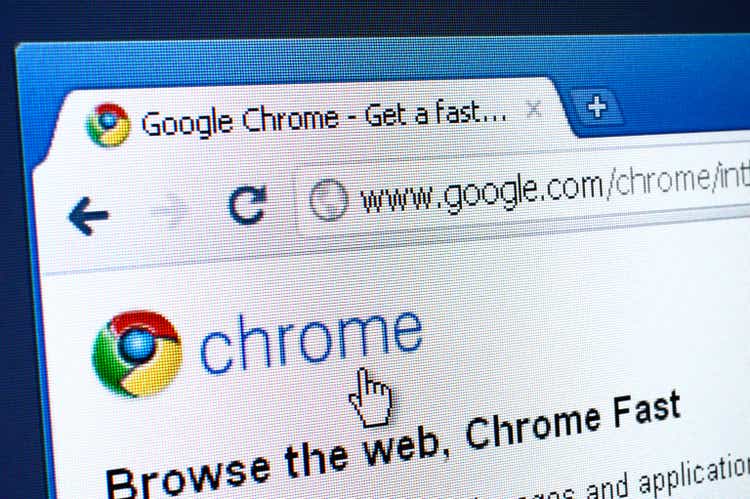 Chrome webpage on the browser