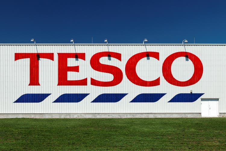 Tesco supermarket building with logo